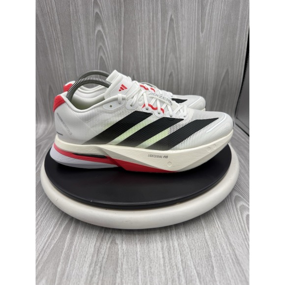 adidas Adizero Boston 13 Mens Sz 8.5 Cloud White Lucid Red Running Shoes JS4932 main image 9